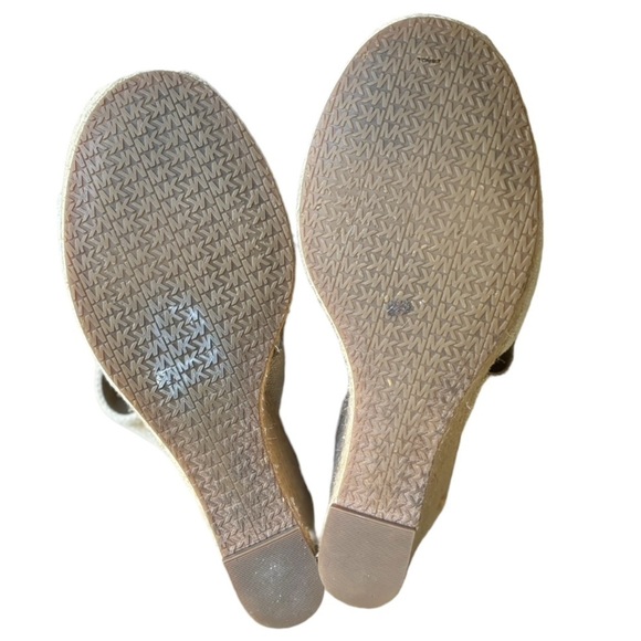 Michael Kors Beige Platform Wedge Espadrille Sandals Size 10 Strappy Open Toe - Picture 9 of 12